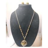West Germany tiger eye necklace with matching