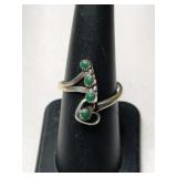Silve Navajo turquoise adjustable  ring. Size 7.