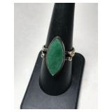 Silver  turquoise ring size 7. 5   .195oz