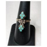 Silver Navajo turquoise Ring size 6.5    .090oz