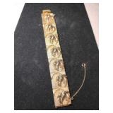 Coro gold tone leaf link bracelet with safety