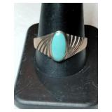 Silver native American turquoise Ring marked 925