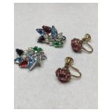 Multi colors rhinestone clip ons