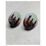 Hand painted native American earrings
