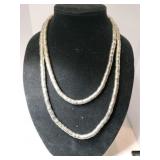 Silver tone segmented tribal snake chain necklace