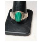 Silver native American turquoise ring.  Marked