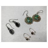 3 pair dangle pierced earrings
