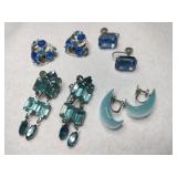 Blue and light blue screw back rhinestone