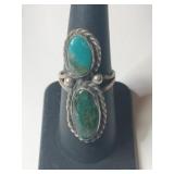 Silver Navajo turquoise Ring marked  Sterling Ron