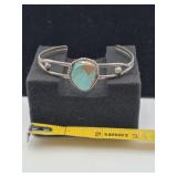 Navajo Turquoise and Sterling Cuff Bracelet 12