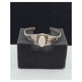 Sterling and Moonstone Bracelet marked cc  12