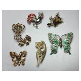 Animal brooches butterfly, dog, cat ,Turtle