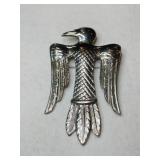 Silver tone eagle brooch  unmarked
