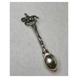 Silver souvenir spoon brooch marked Sterling.