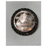 Silver Viking ship brooch marked 925.    .165oz