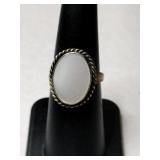 Silver Navajo mother of pearl Ring size 6