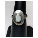 Silver native American mother of pearl Stone ring