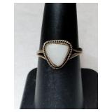 Silver native American mother of pearl Stone ring