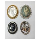 Mixed style brooches