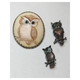 Owl brooches