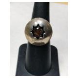 Silver Navajo shadow box  ring size 7    .155oz