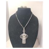 Clear rhinestone necklace with matching clip-on