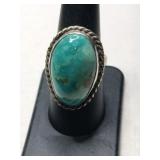 Silver native American  turquoise ring size 7
