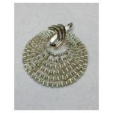 Emmons gold tone' shimmering lace 'brooch signed