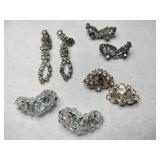 Clear rhinestone clip-ons clear beaded clip-on