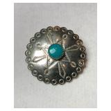 Silver Navajo turquoise pendant    .165 oz