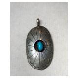 Silver Navajo turquoise pendant marked Sterling