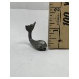 Spoontiques miniature pewter whale figurine,