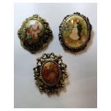 Goldtone porcelain romantic courting couple