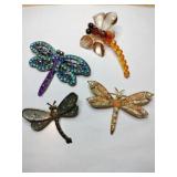 Dragonfly brooches some rhinestone