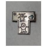 Silver save the children brooch marked Mexico 925