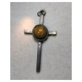 Silver Navajo tiger's eye cross pendants.   .380