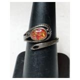 Silver redstone ring. Marked 925  Size 6.5
