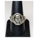 Silver owl.  ring. Marked Sterling  Size 8