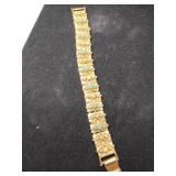 Gold tone teal and pearl like accent link