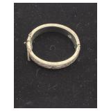 Silver Etched Bracelet unmarked  41 grams