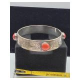 Navajo Sterling and Coral Bracelet 37.5 grams