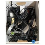 various AC adapters, chargers, cords, and more