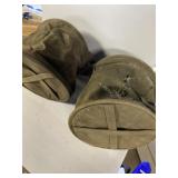 2 WWII U.S. Army canvas water bucket one has