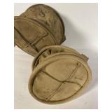 WWII U.S. Army canvas water bucket and a French