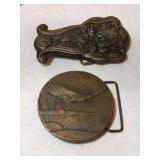 Vintage brass works buckles
