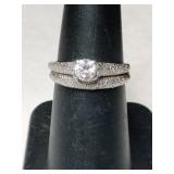 18K wedding set marked 18K ' orange blossom 'size