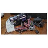 Jvc camcorder and cables with book