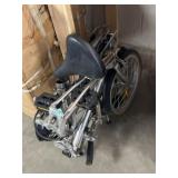 Like new silver folding bicycle, tires need air,