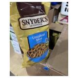 8- 12 oz bags Snyder's unsalted mini pretzels