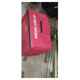 Emergency life vest with vest storage bag